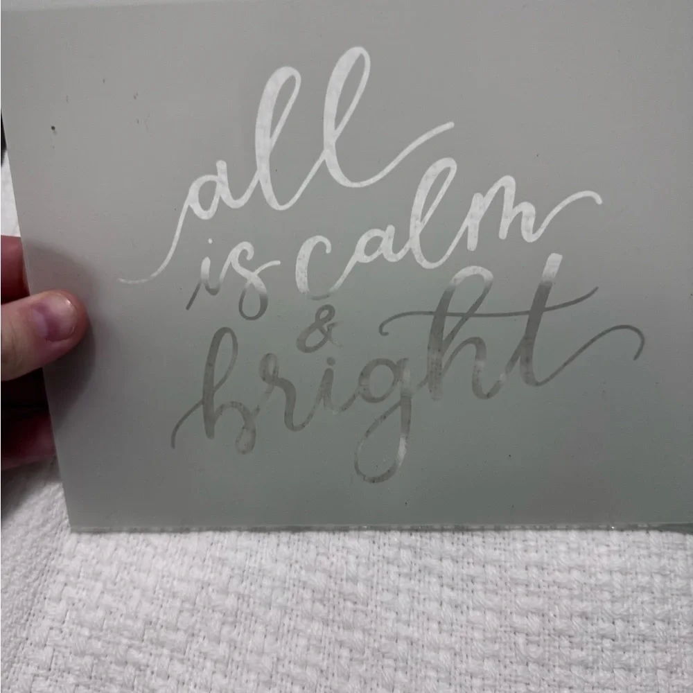 Decorative Christmas Glass Sign with Script Text 🎅🏼🎄